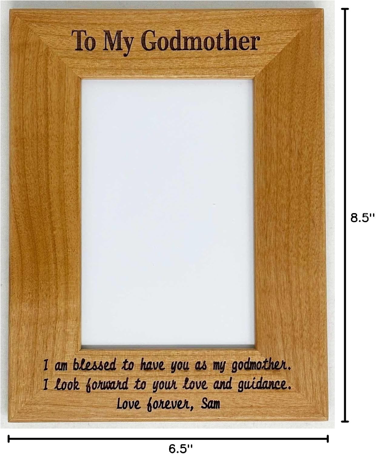 Comfort House Personalized Godmother Godfather Godparents Picture Frame for Christening, Baptism, New Baby - Engraved Wood Photo Frame Gift # J0447