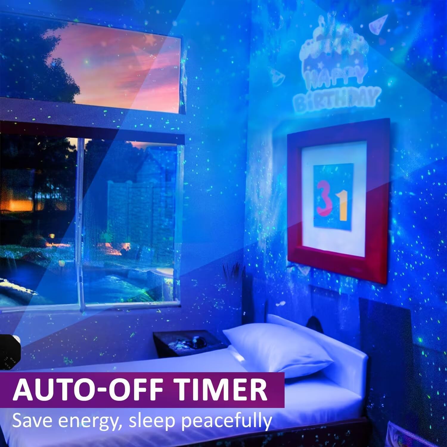 Galaxy Star Projector Night Light for Bedroom, Bluetooth Speaker and Voice Control, 270° Rotating, Star Projector for Kids Adults Gaming Room, Home Theater, Ceiling, Room Decor