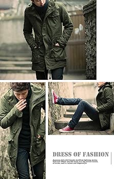 Amazon | モッズコート メンズ ロングマンパー マウンテンパーカー