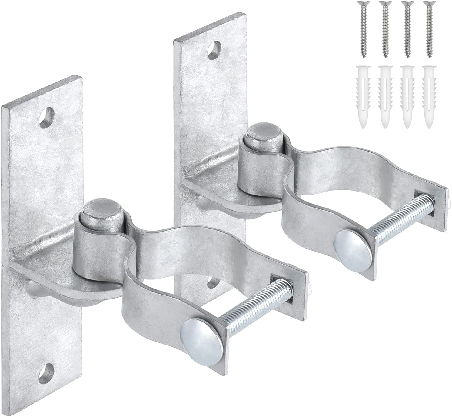 Heavy Duty Wall Mount Pipe Gate Hinge | 2 Pack Chain Link Fence Frame Hinge Outdoor Gate Hardware