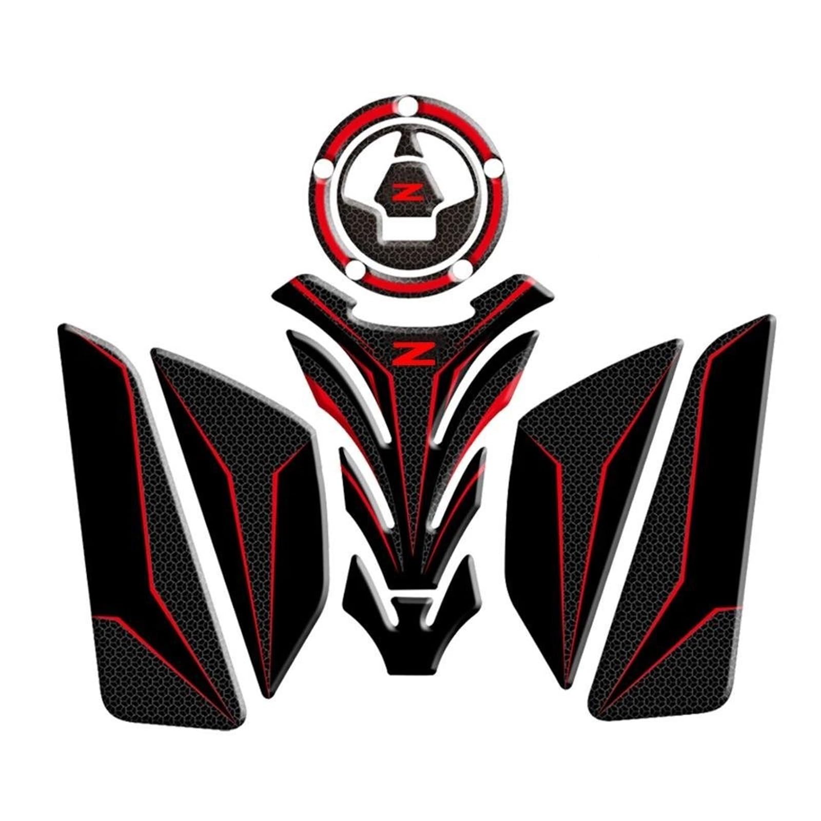 Tanque Protector Pegatinas Adhesivo Para Depósito De Combustible Lateral De Motocicleta Para KAWASAKI Z800 Z750 Z 800 Z 750 Adhesivo Protector Para Depósito De Gasolina Tracción Almohadilla(Rojo)