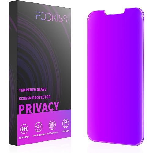 PDDKISS Compatible for iPhone 12 Pro Max Privacy Screen Protector 6.7 Inch, Purple Gradient Colorful Anti Spy Anti Blue Light HD Screen Protector Tempered Glass Easy Installation