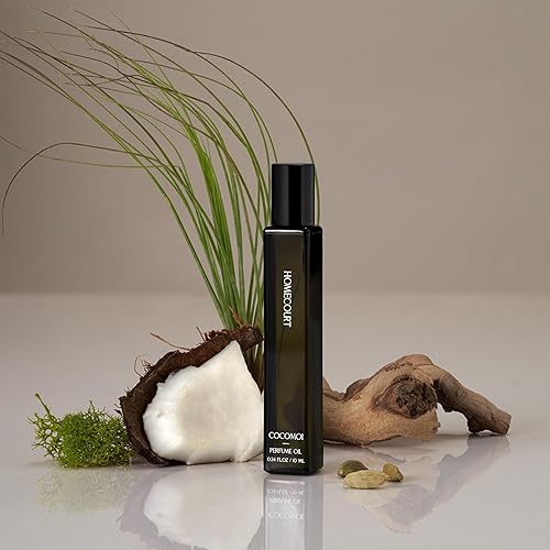 Homecourt Aceite de perfume, aroma de larga duración, hecho con coco cálido, madera de cedro, vetiver, cardamomo dulce y fragancia cremosa de higo,