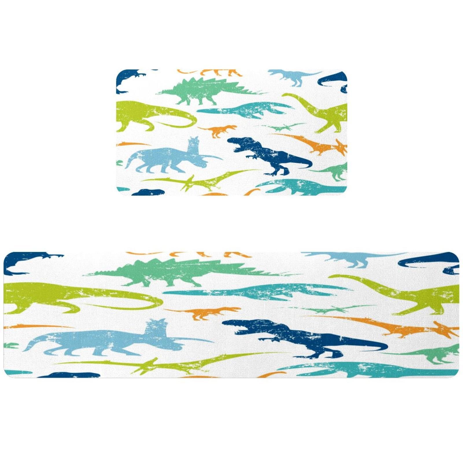 Alfombrillas de cocina VAPOKF lavables con diseño de dinosaurio