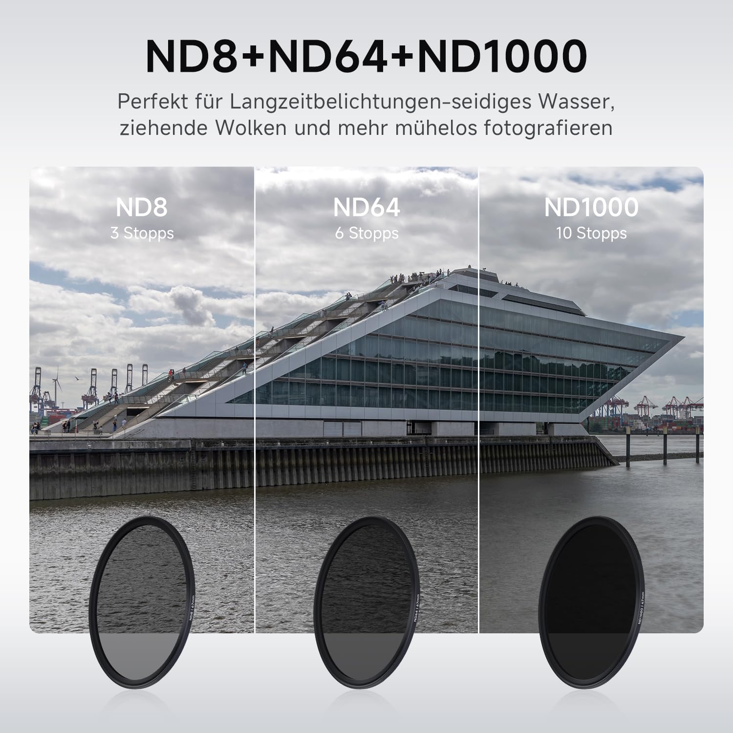 Rollei F:X Pro Magnetische ND- Rundfilter-Set Mark II in 67mm. Rollei Magnet Filter/Graufilter-Set bestehend aus CPL,ND8, ND64,ND1000 und magnetischen Basisring ideal für die Langzeitbelichtung