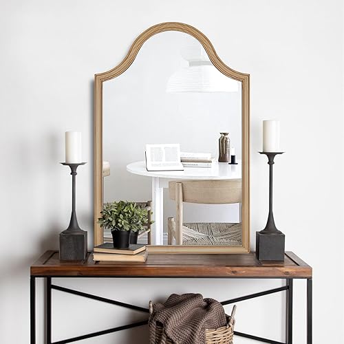 Miniatura 3 de HOMECOOKIN Espejo arqueado de madera para baño, 24 x 36 pulgadas, espejo de pared arqueado rústico para tocador, sala de estar, entrada y decoración