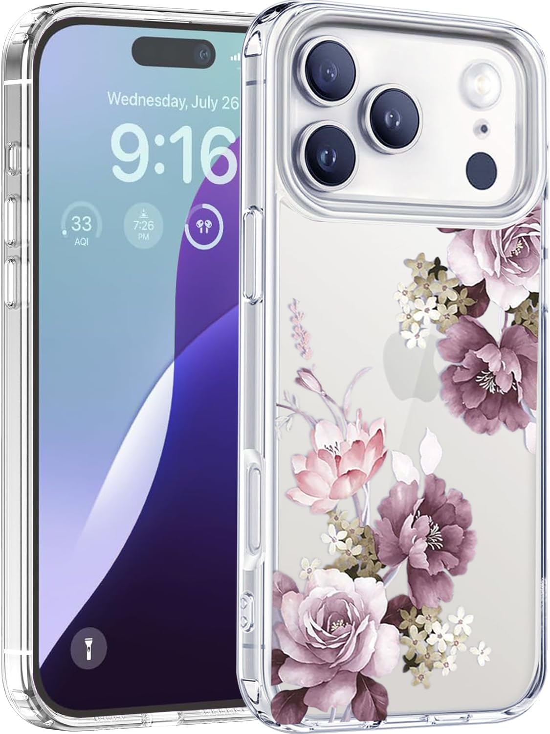 スペシャルエディション フラワー スマホケース　17pro Elzzi Clear Transparent Flower Cover for iPhone 17 Pro Case