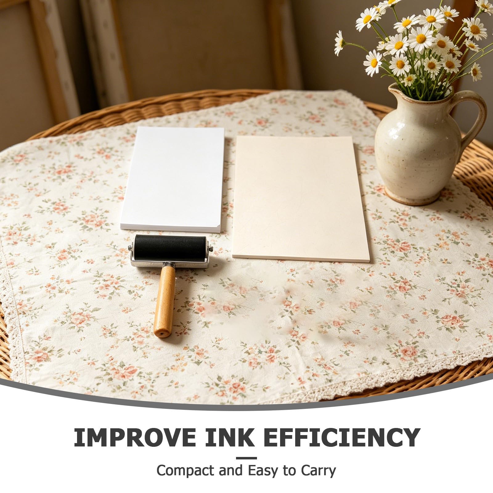 Rodillo de Gel para Grabado con Cepillo, Resistente y Fácil de Limpiar, Adecuado para Impresión Textil y Manualidades con Papel y Cartón