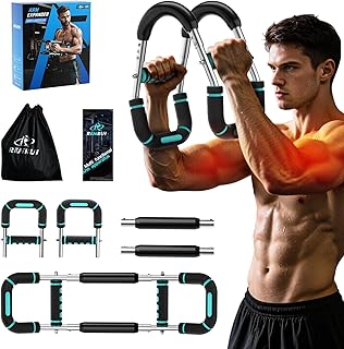 Twister Arm Trainer, Chest Workout Equipment for Men & Women Adjustable 5 Resistance Levels (40-130 lbs), Ergonomic Home Gym Strength Trainer with Anti-Slip Handles & Carry Bag