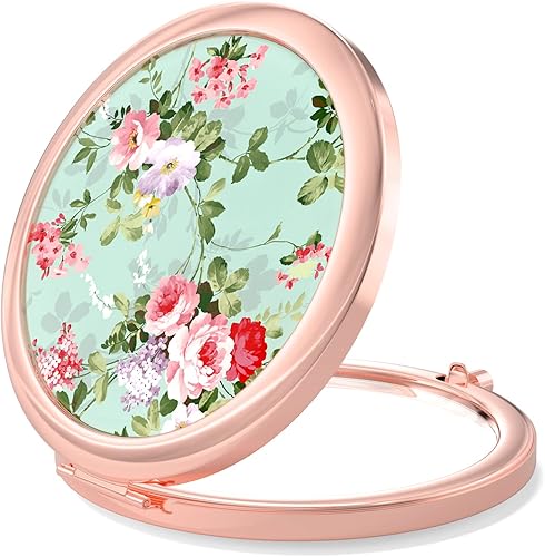 Miniatura 37 de Nipichsha Espejo compacto, espejo de maquillaje de viaje de bolsillo, aumento de 2 caras 2X/1X, pequeño portátil plegable, 2.75 pulgadas, plata