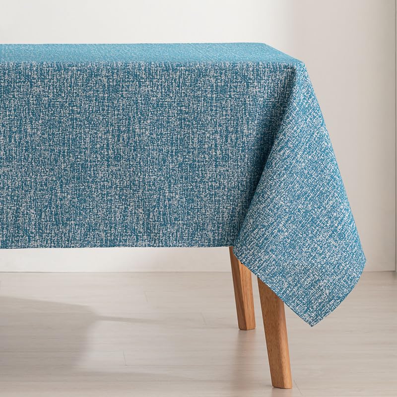 GAMUSI Mantel Mesa Rectangular Tela algodón Grosor Premium 140x240 cm, Tacto Tela, Color Azul - Ramaje