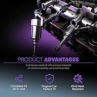 Vista 5 de No/Brand Repuesto para inyector de combustible de 4 cilindros Kit de reparación de juntas tóricas Golf 4Motion Jetta Scirocco 06D998907