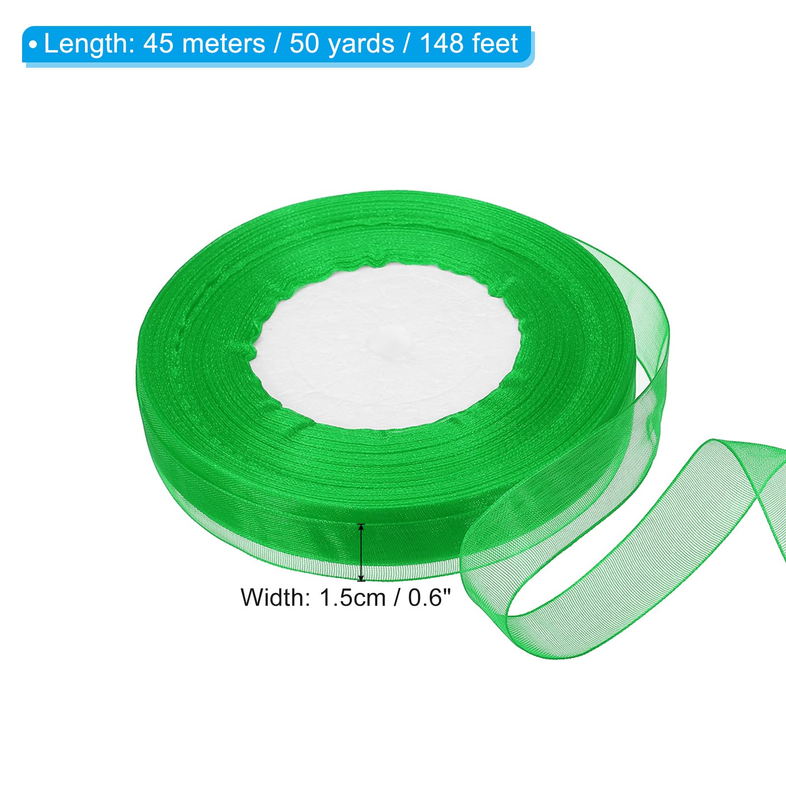 PATIKIL 0.6 Inch x 50 Yard Organza Ribbon - Image 2