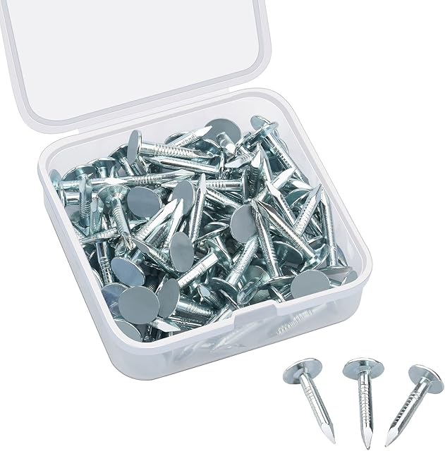 Drado 20mm Galvanised Roofing Nails Felt Clout Nails for Wood Sheds Large Head Sizes 80pcs