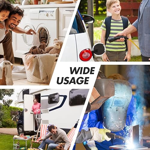 Miniatura 7 de Micmi Enchufe de hoja recta angular, enchufe angular macho de reemplazo para secador AC, enchufe para soldador NEMA 6-30P 6-50P, 50 A, 250V negro