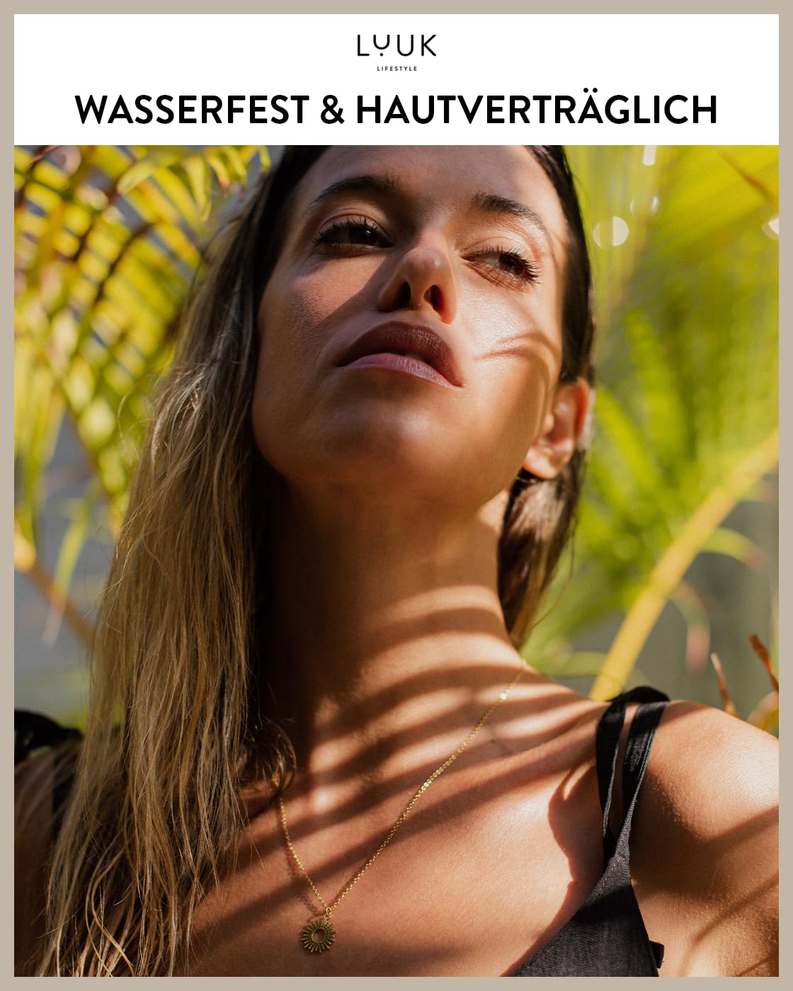 LUUK LIFESTYLE Filigrane Halsketten mit Anhänger und Karte HAPPINESS Spruch, Silber Gold Rosegold