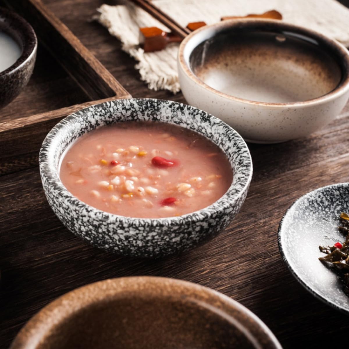 3 Stück Japanische Suppenschüsseln aus Keramik 360ml Große Öffnung Rundes Design Verhindert Handverbrennung für Nudelsuppe im Japanischen Stil Zufällige Farbe