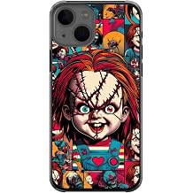 EZB Compatible With iPhone Chucky Phone Case | Flexible Shock Absorbent Edges Unique Horror Pop Art Hard Phone Cover | Creepy Chucky iPhone 16 Red