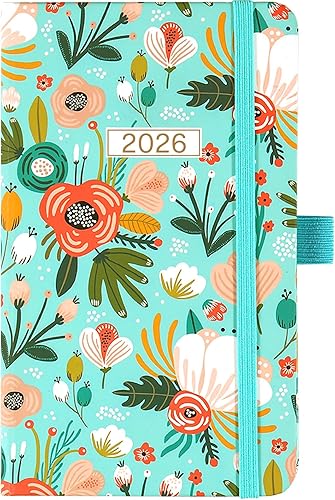 Agenda de bolsillo/calendario 2026 – Agenda semanal y mensual 2026, enero 2026 – diciembre 2026, 6.3 x 3.8 pulgadas, con soporte para bolígrafo,