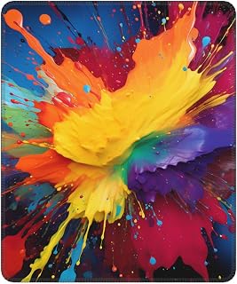 Mouse Pad with Non-Slip Rubber Base Gaming Mouse Pads 10x12in Personalized Mouse Mat Rectangle Colorful Paint Splatter Art Mousepad for Desktop Computer Laptop Gaming Office Supplies