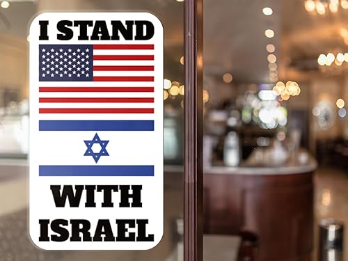 Miniatura 4 de Adhesivo de bandera de Estados Unidos con bandera de Israel, varios tamaños, para uso en interiores y exteriores, AWPS141 (4 x 2.25 pulgadas)