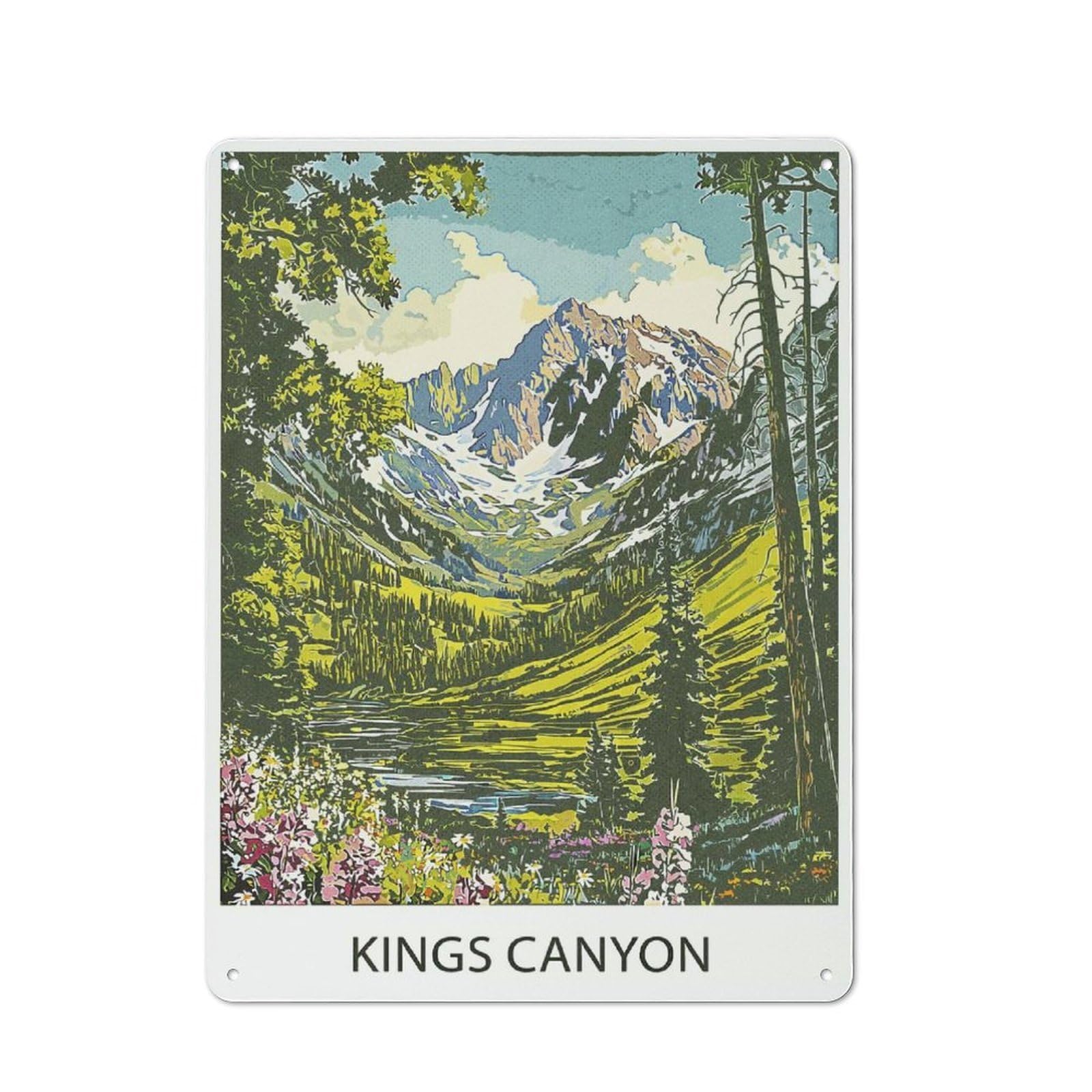 Junmoney Style-8 Kings Canyon National Park Rustic Metal Sign 40X30cm For Garden Room Or Summerhouse, For Summerhouse Decorators