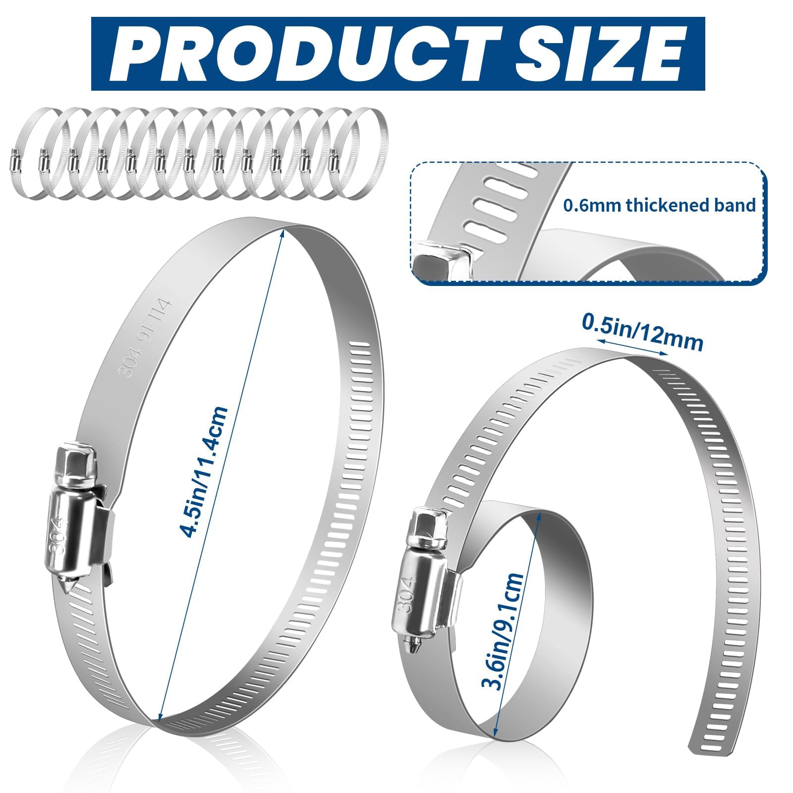 Stainless Steel Hose Clamps - 24 Pack -2