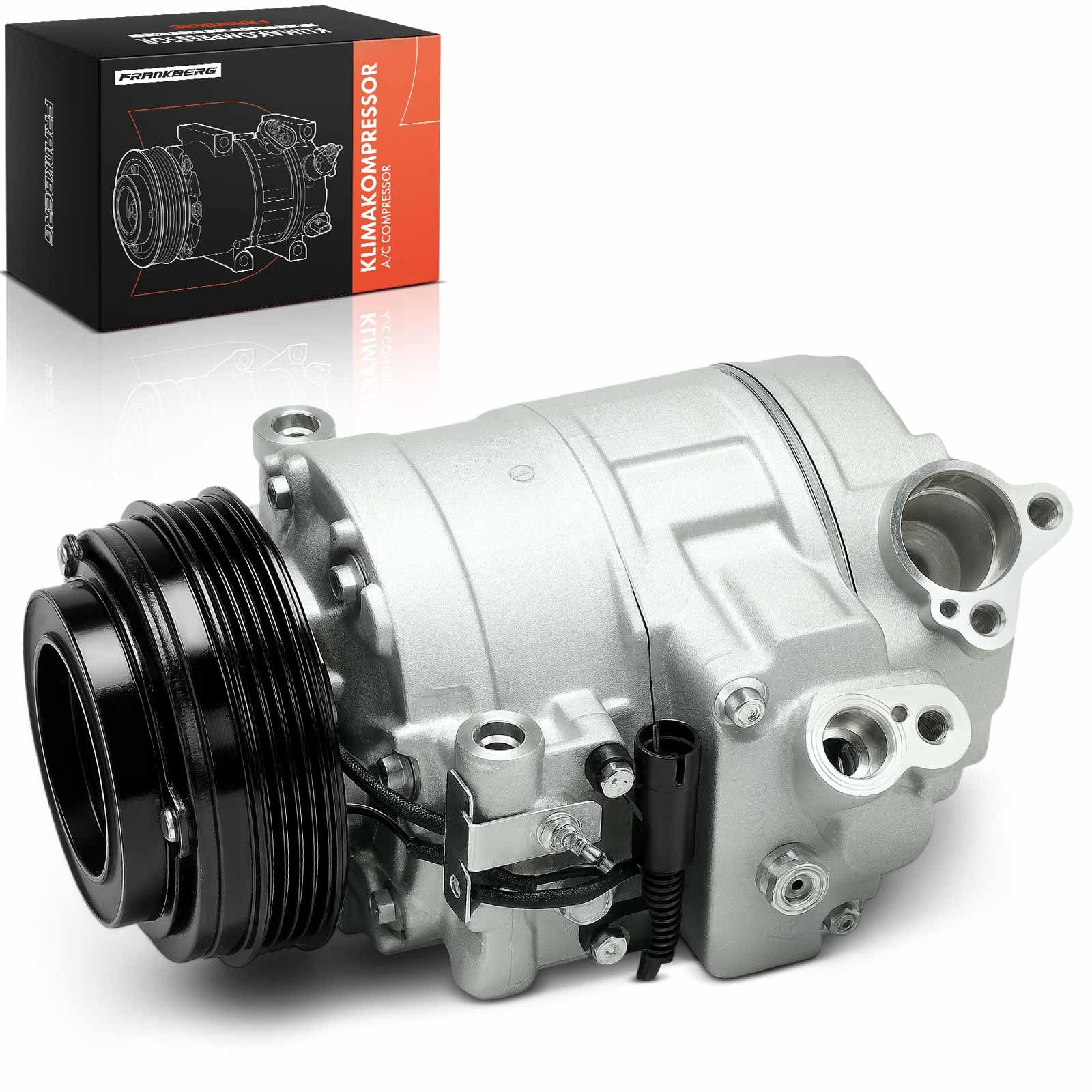 Frankberg Compresor de aire acondicionado con embrague Compatible con Serie 3 E46 Serie 3 Cabriolet E46 Serie 3 Compact E46 Serie 3 Cupé E46 Serie 3 Touring E46 64526916232incl. aceite premezclado