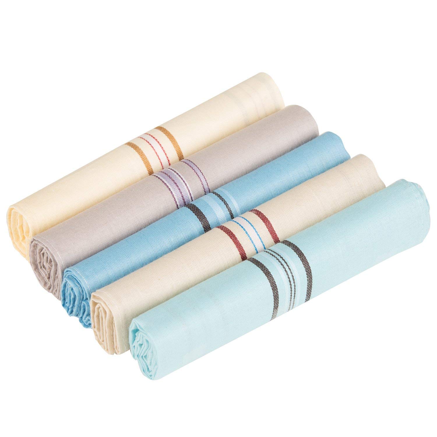 Premium Cotton Men’s Handkerchief Combo Pack – 100% Soft & Durable Double-Stitch Hankies in White & Multicolor for Daily Use-image-46