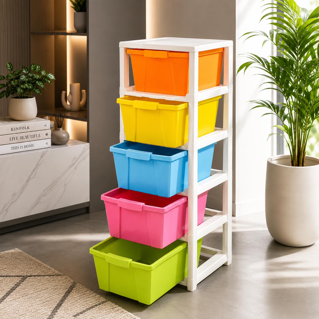 Drawer Home and Room Plastic Plastic Storage Drawers with Lockable Wheels for Easy Mobility Ideal Home Storage Organizer Solution3 I Khodal 032-image-15