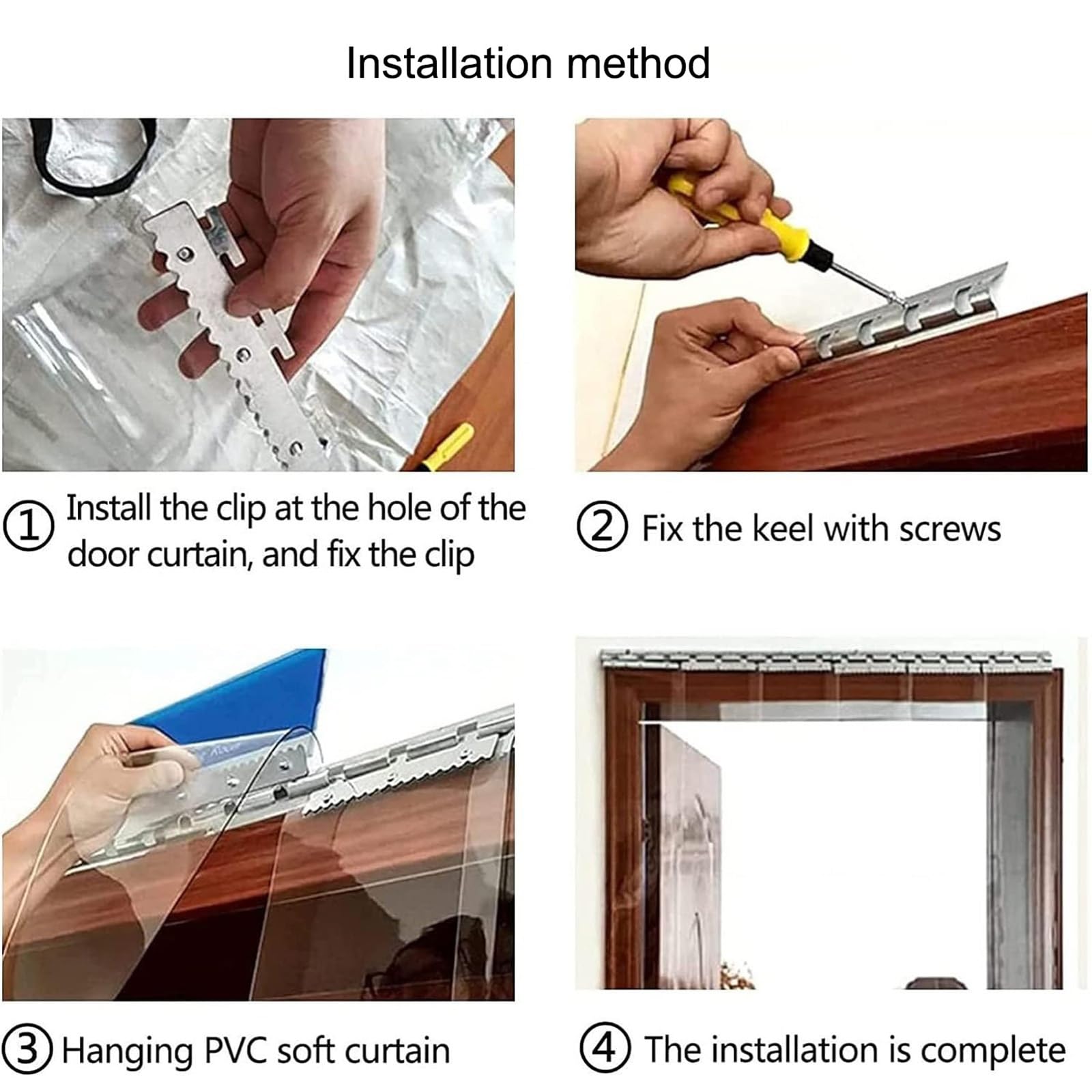 Juego de puerta con cinta de PVC, grosor de 1,3 mm, persianas verticales impermeables para pasillos congeladores y patios, 0,75 x 2 m, fácil instalación, cubierta de puerta de PVC