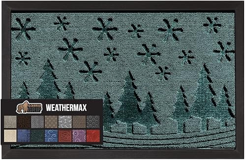 Gorilla Grip WeatherMax - Tapete para todas las estaciones 100% impermeable, 17x29 pulgadas, goma natural duradera, resistente a manchas y