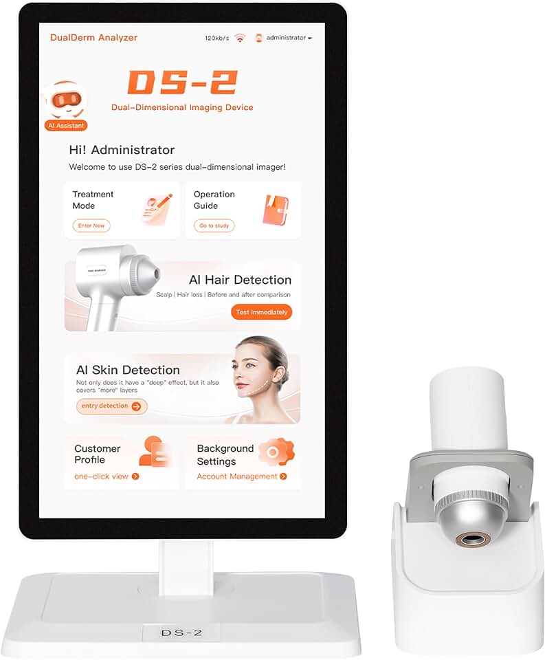 Dual-Dimensional Skin &amp; Scalp AI Analyzer 8MP HD Camera 3-Spectrum Imaging | AI-Powered Visual Analysis 15.6" Touchscreen for Salon &amp; Skincare Use