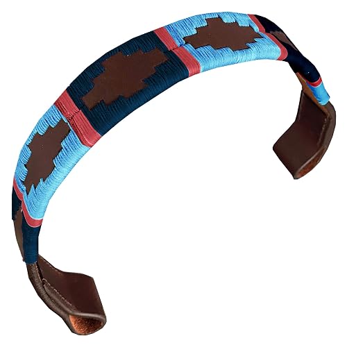 Carlos Diaz Frontalera Polo Gaucho Bordada y Encerada de Cuero Genuino de Diseñador (Pony 14 Pulgadas)