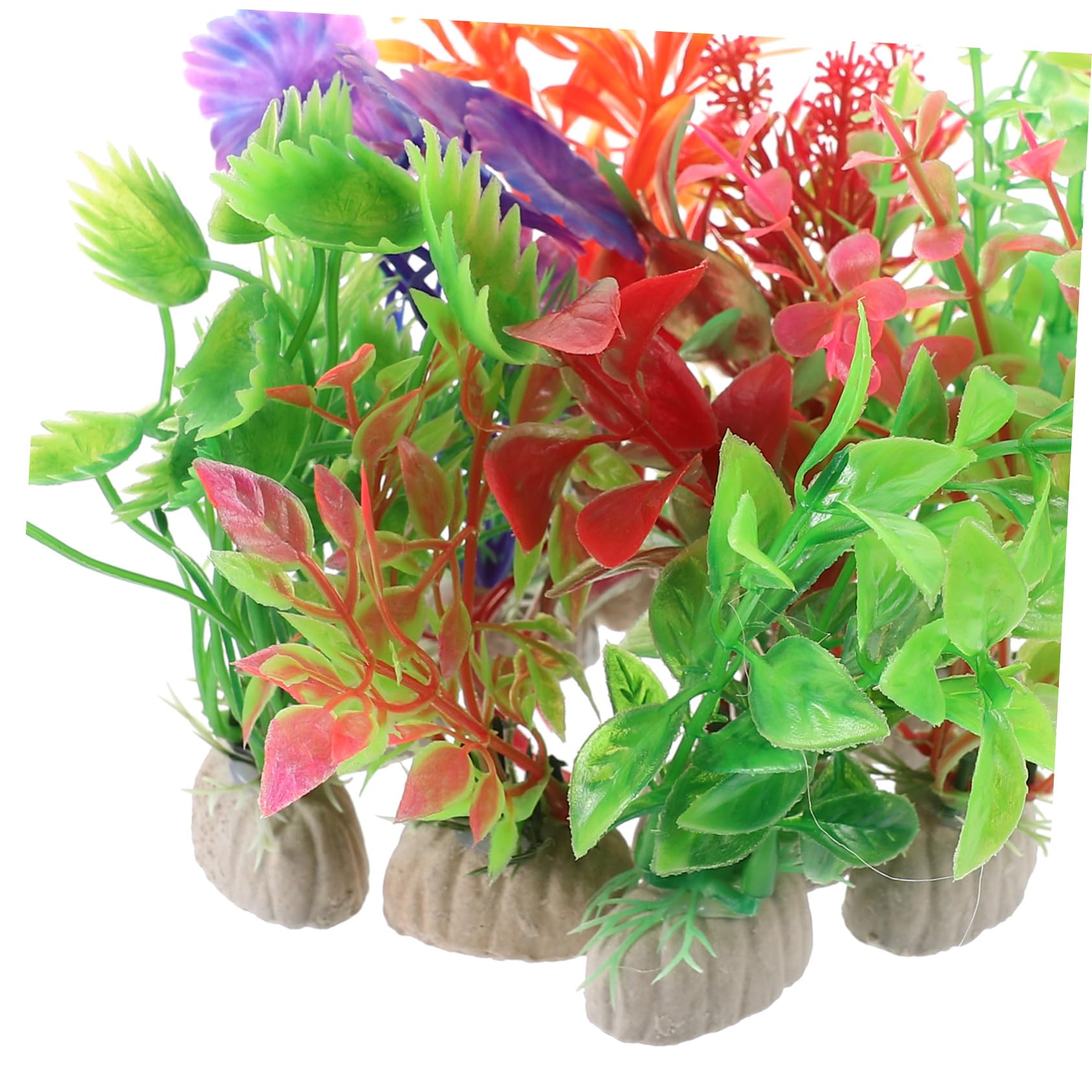 ABOOFAN 5 Set Piante Acquatiche Artificiali Arredamento Carri Armati Acquatico Pianta Decorazioni Per Accessori Per Acquari Piante D'acquario Finte Plastica 10 Pezzi*5