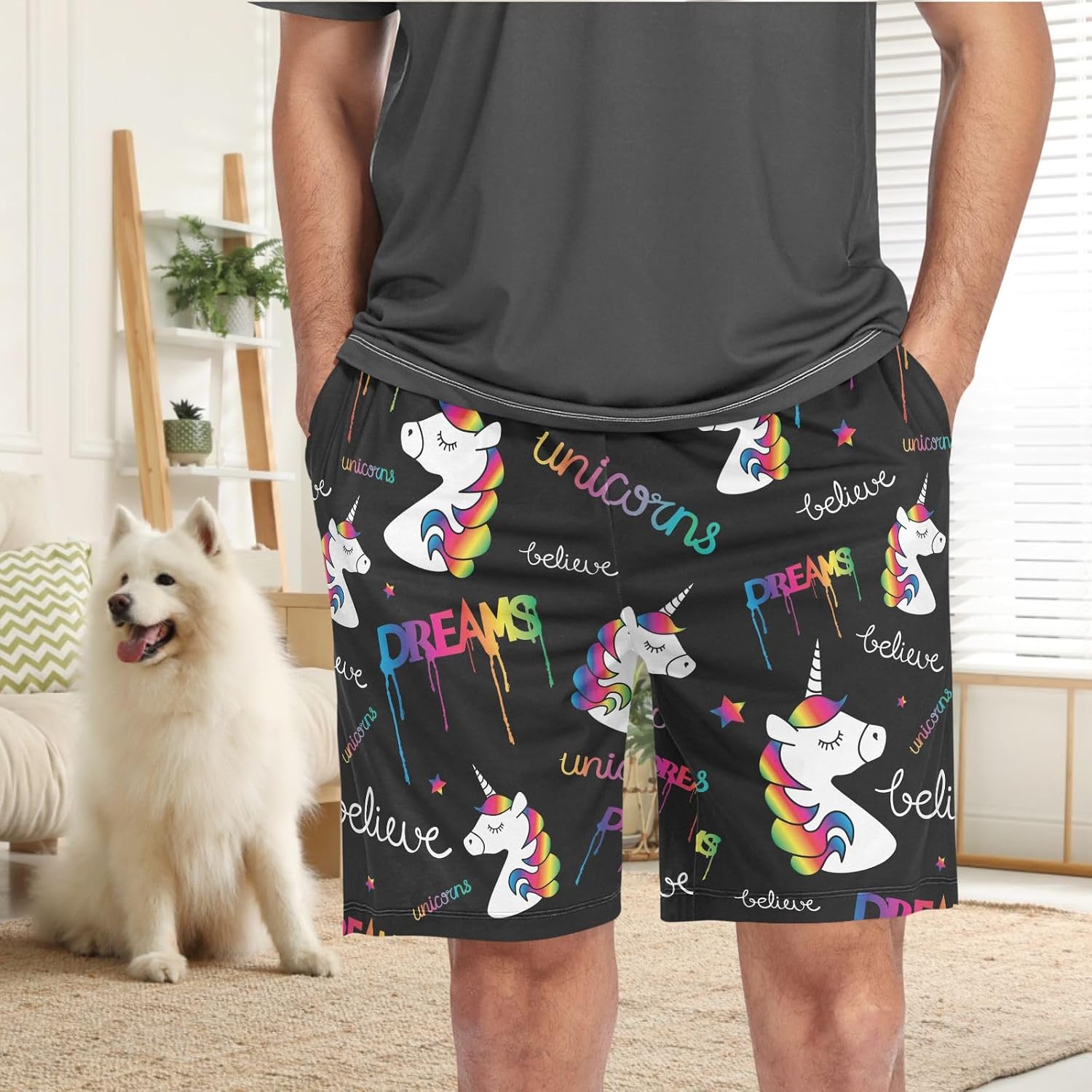 visesunny Men's Pajama Shorts Summer Comfy Sleep Shorts for Men Pjs Bottoms Pants with Pockets image 2