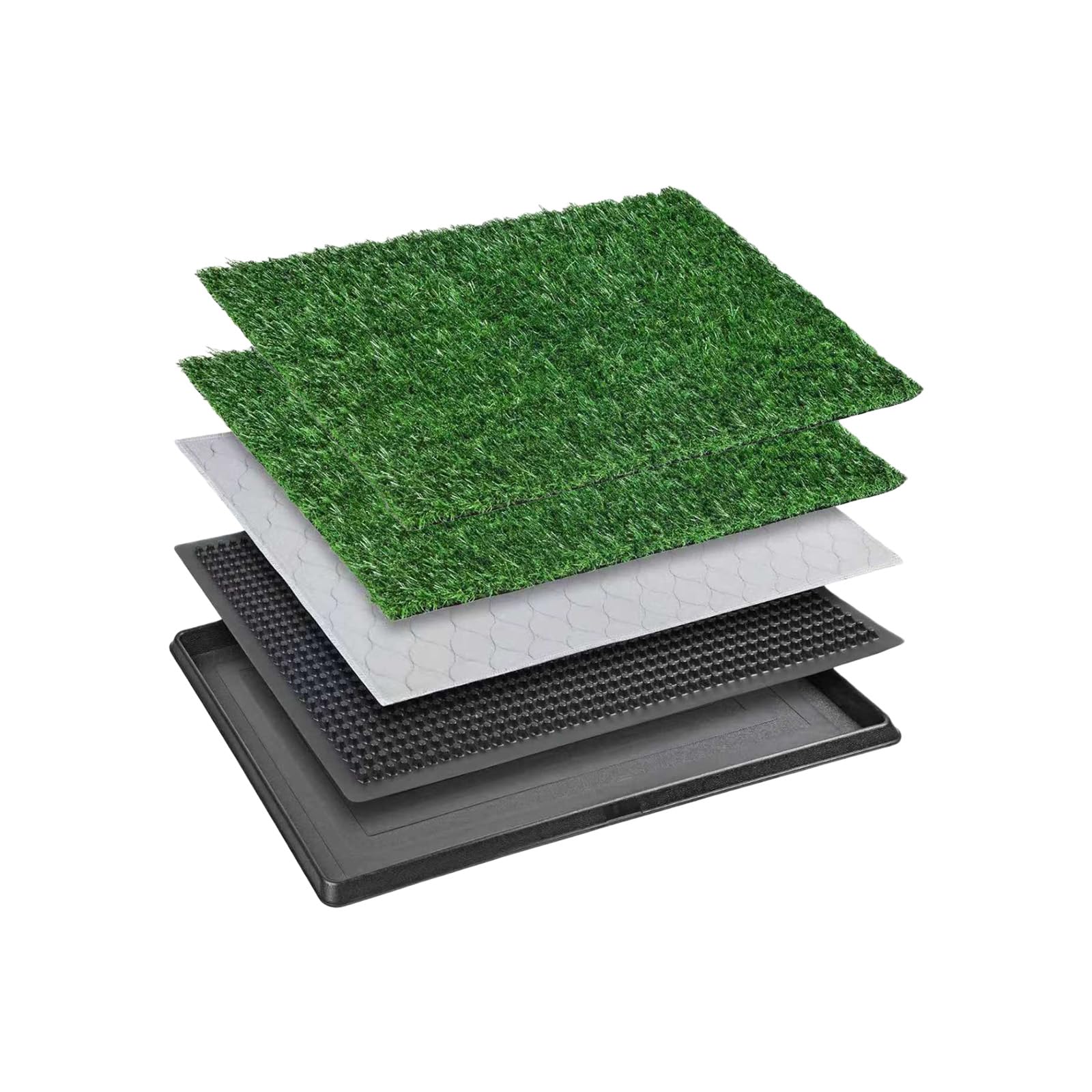 Tapis de propreté pour chiots avec bac anti-fuite et tapis d'herbe dans divers entraînements, aide à nettoyer facilement les herbes