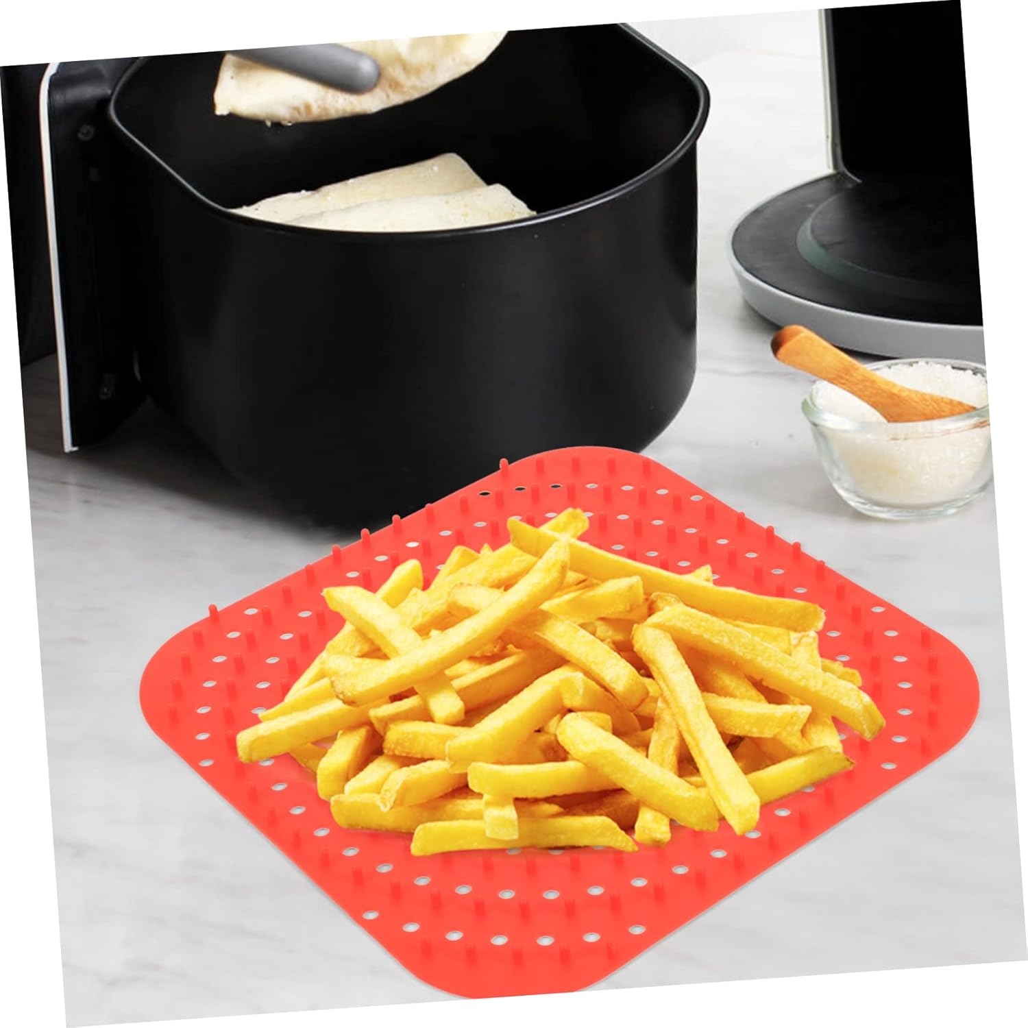 Zerodeko 4pcs Air Fryer Accessories Silicone Baking Liner Washable Mat for Air Fryer