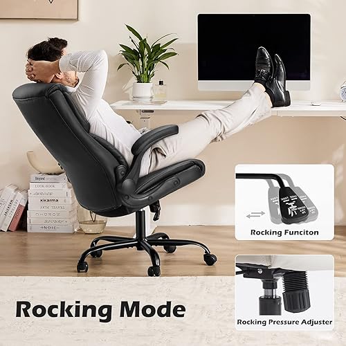 Miniatura 5 de DUMOS Silla de oficina  Sillas de escritorio ergonómicas ejecutivas para computadora con reposabrazos abatibles ajustables, silla giratoria con