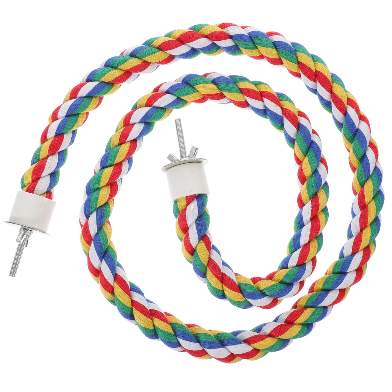 POPETPOP Parrot Rope Perch 105cm × 3cm Cotton Rope Climbing & Chewing Toy – Stress-Relieving Exercise for Macaws, African Greys, Conures – for Large Bird Cages, Aviaries