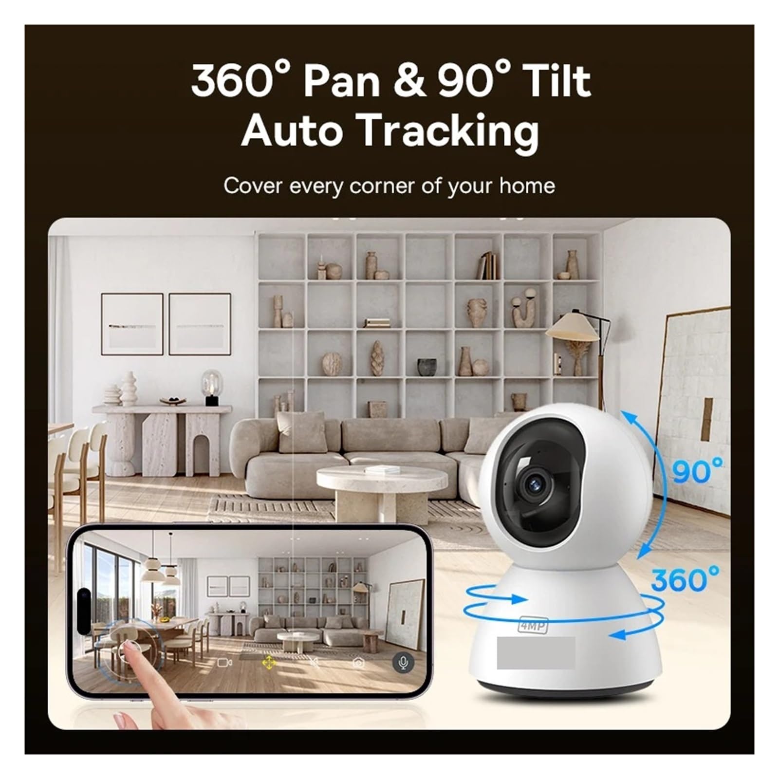 Caméra de surveillance de sécurité à domicile IP WiFi PT intérieure