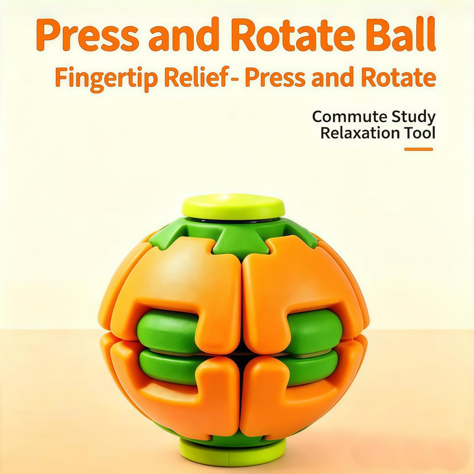 Push to Spin Fidget Stress Ball, 2 in 1 Press & Auto Rotate Decompression Toy, Dual Form Freely Switchable - Image 5