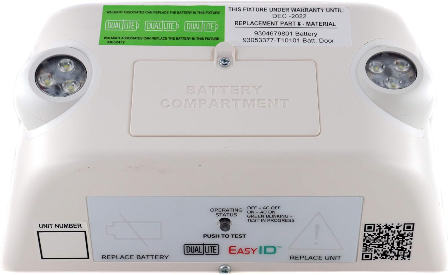 Dual-Lite EVHC6IDP Commercial LED Emergency Wall Light, 6W, 120/277V, White