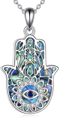 Religious Necklace for Women 925 Sterling Silver Ankh/Hamsa/Cross/Praying Hands Pendant Necklace Jewelry Gifts