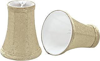 Aspen Creative 30015-2A, Bell Clip-On Chandelier Lamp Shade, Gold, 2 1/2