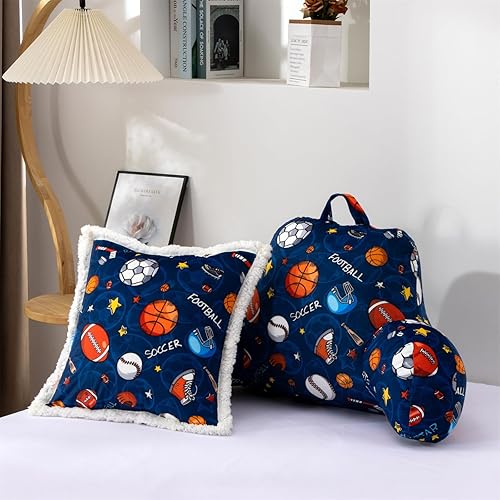 Miniatura 11 de Holawakaka Almohada de lectura con brazos, almohada de felpa con estampado de cohetes espaciales, para niños, adolescentes, chiquitas, sentadas