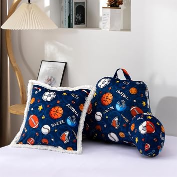 Holawakaka Kids Teens Reading Pillow with Arms,Sports Themed Back Pillow