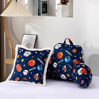 Holawakaka Kids Teens Reading Pillow with Arms,Sports Themed Back Pillow