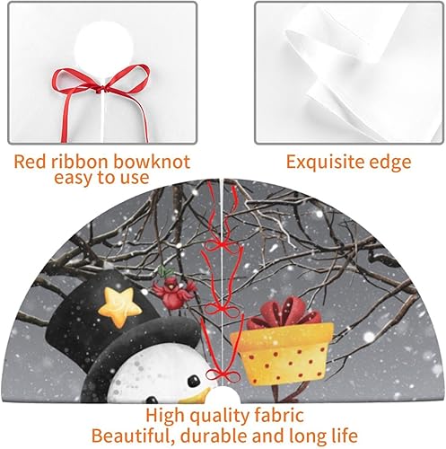 Miniatura 4 de Falda de árbol de muñeco de nieve de invierno de 36 pulgadas para Feliz Navidad, Halloween, vacaciones, Año Nuevo, Navidad, fiesta, árbol,