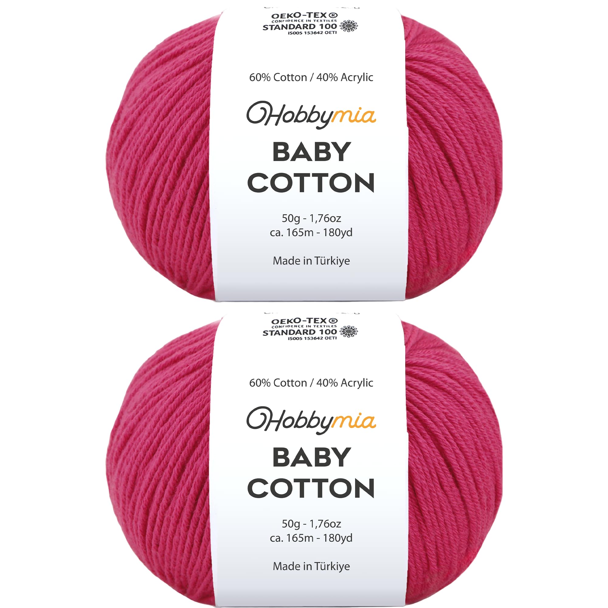 Baby Cotton Blend Yarn – Soft Sport Weight Yarn for Crochet & Amigurumi - 50g/180yds - 60% Cotton 40% Acrylic - Ideal for Baby & Knitting Proj.(Neon Green, 1 Ball) — view 33